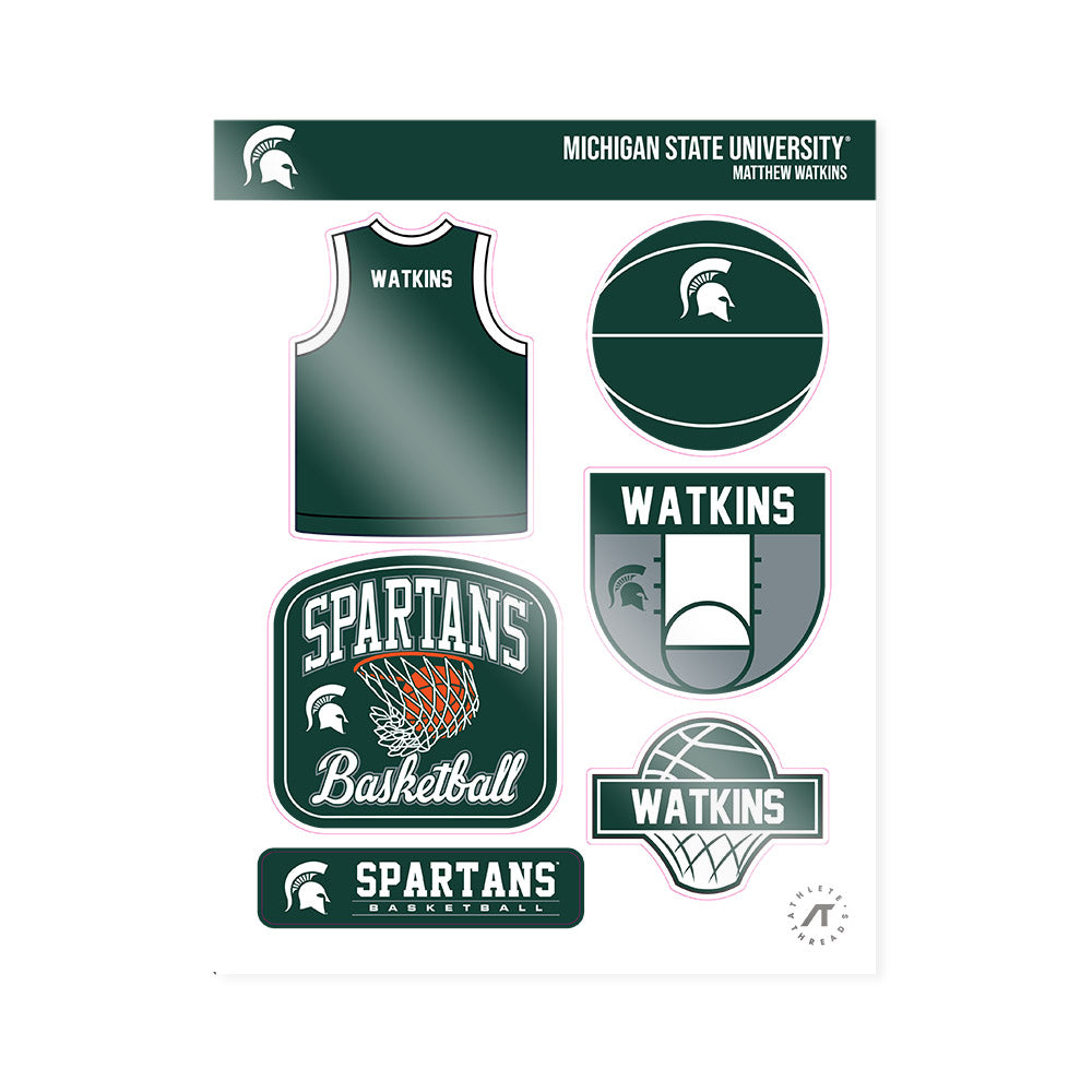Michigan State - NCAA Men's Basketball : Matthew Watkins - Sticker Sheet-0