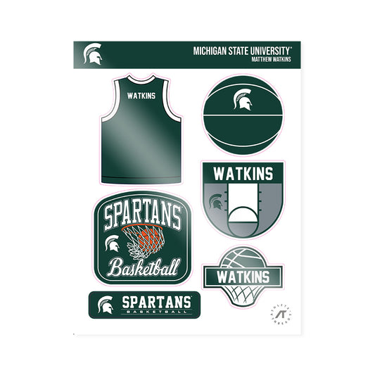 Michigan State - NCAA Men's Basketball : Matthew Watkins - Sticker Sheet-0