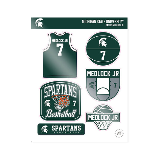 Michigan State - NCAA Men's Basketball : Carlos Medlock jr - Sticker Sheet-0
