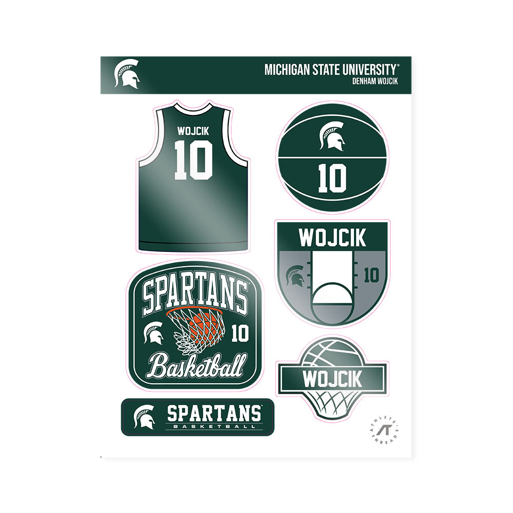 Michigan State - NCAA Men's Basketball : Denham Wojcik - Sticker Sheet-0