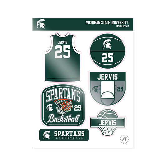 Michigan State - NCAA Men's Basketball : Jasiah Jervis - Sticker Sheet-0