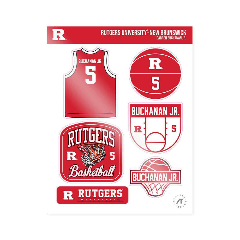 Rutgers - NCAA Men's Basketball : Darren Buchanan Jr. - Sticker Sheet-0