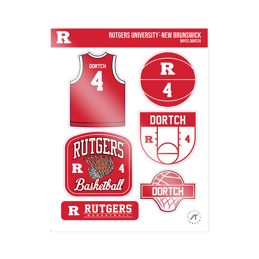 Rutgers - NCAA Men's Basketball : Bryce Dortch - Sticker Sheet-0