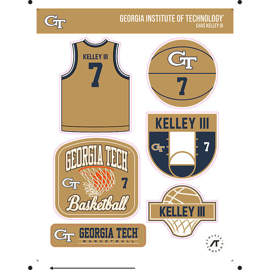 Georgia Tech - NCAA Men's Basketball : Chas Kelley III - Sticker Sheet-0