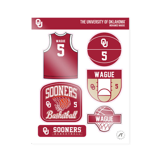 Oklahoma - NCAA Men's Basketball : Mohamed Wague - Sticker Sheet-0