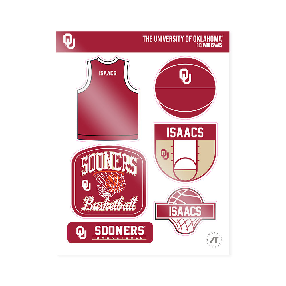 Oklahoma - NCAA Men's Basketball : Richard Isaacs - Sticker Sheet-0