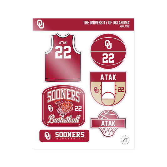 Oklahoma - NCAA Men's Basketball : Kuol Atak - Sticker Sheet-0