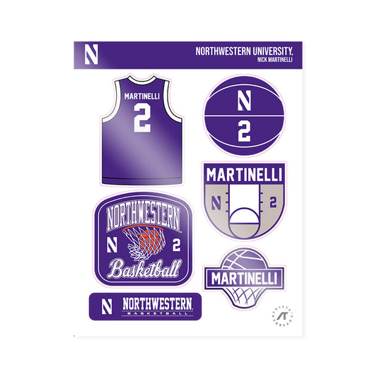 Northwestern - NCAA Men's Basketball : Nick Martinelli - Sticker Sheet-0