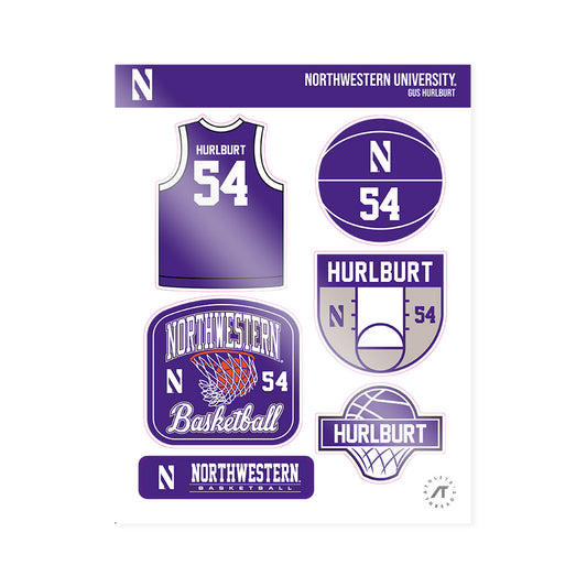 Northwestern - NCAA Men's Basketball : Gus Hurlburt - Sticker Sheet-0