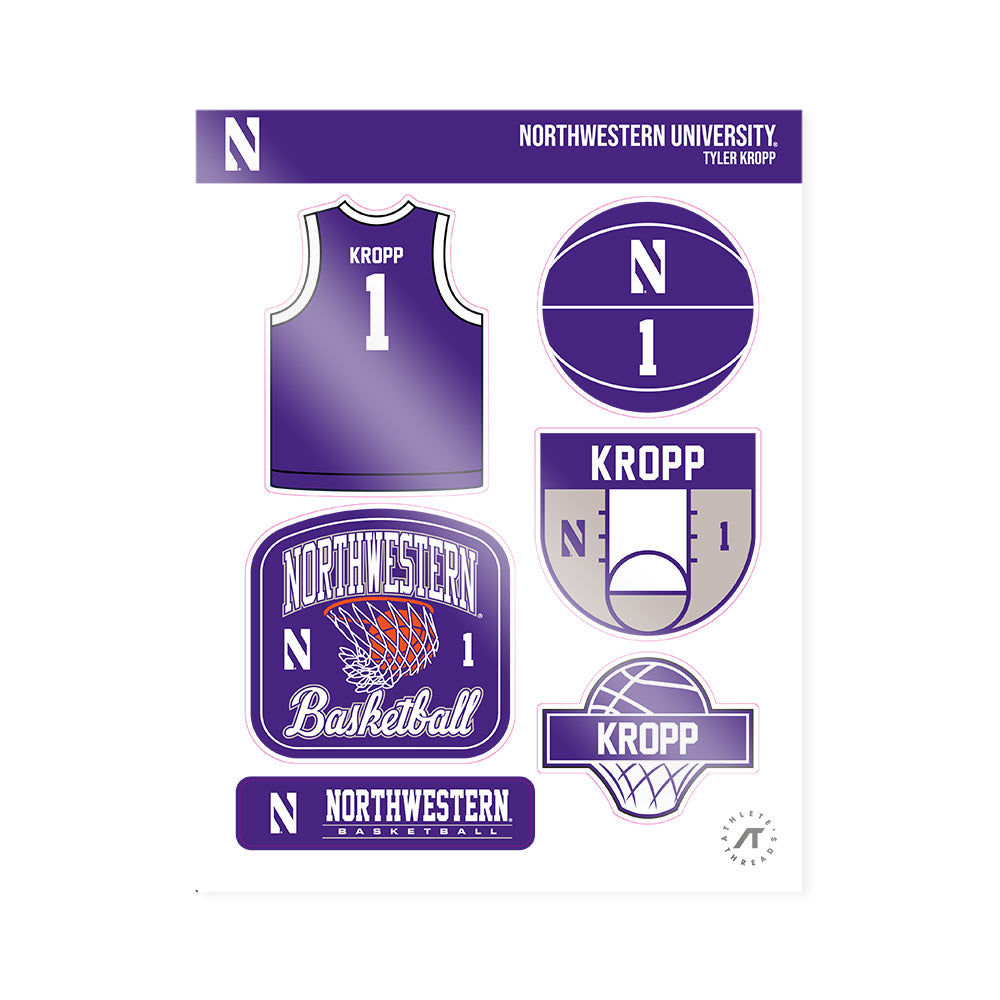 Northwestern - NCAA Men's Basketball : Tyler Kropp - Sticker Sheet-0
