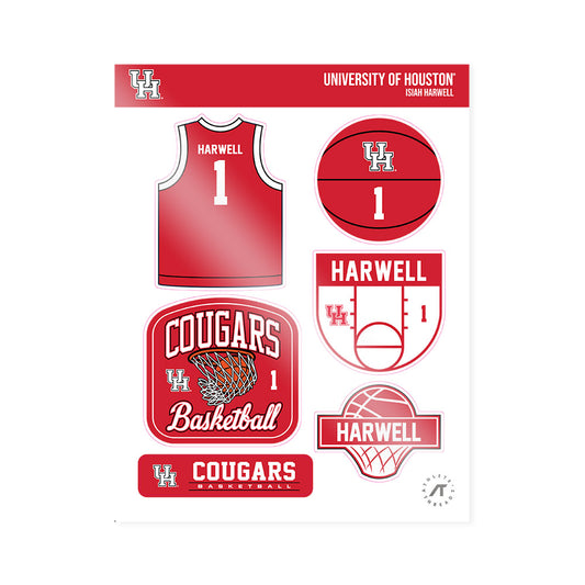 Houston - NCAA Men's Basketball : Isiah Harwell - Sticker Sheet-0