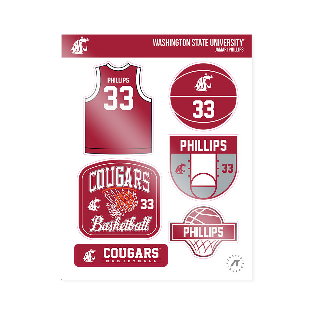 WSU - NCAA Men's Basketball : Jamari Phillips - Sticker Sheet-0