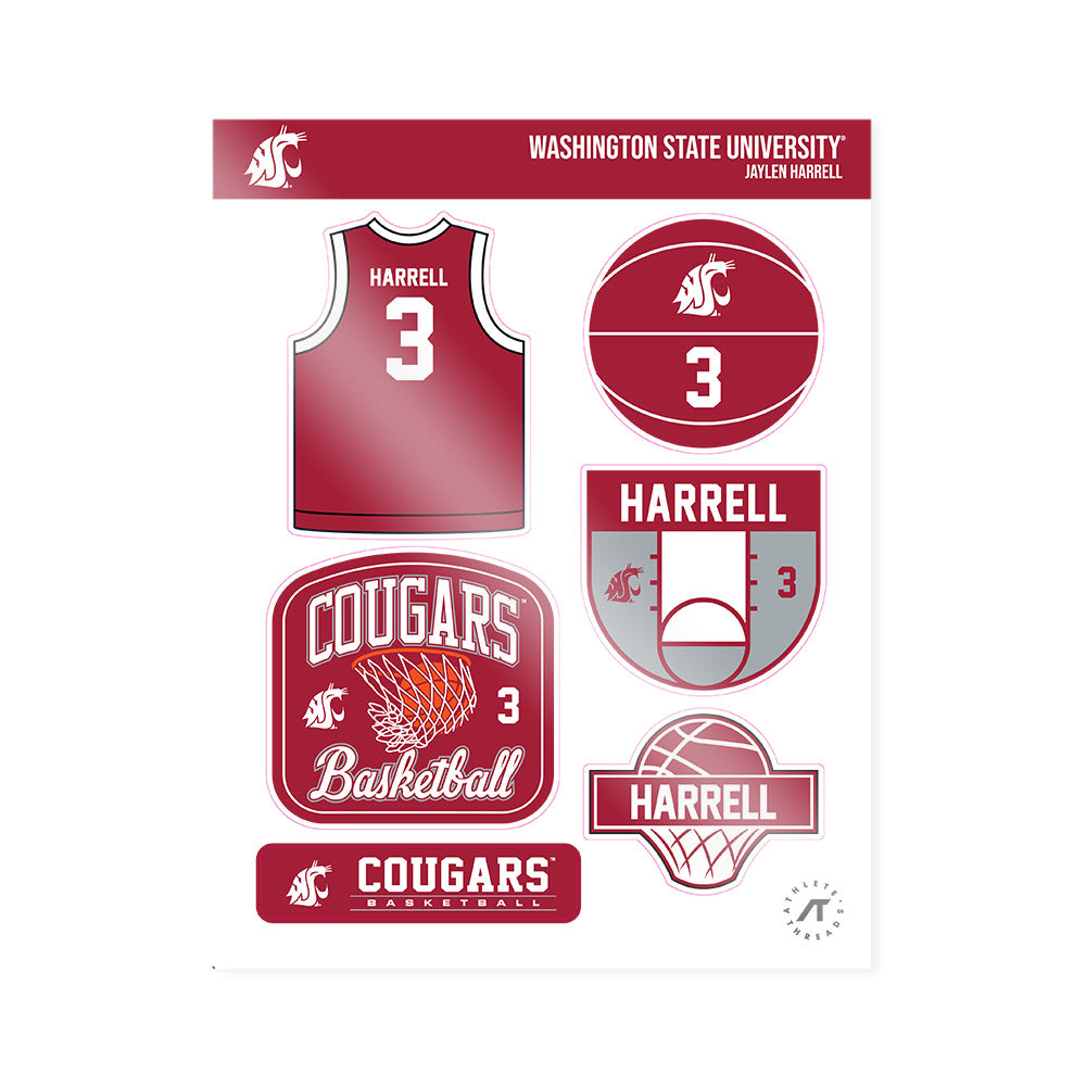 WSU - NCAA Men's Basketball : Jaylen Harrell - Sticker Sheet-0