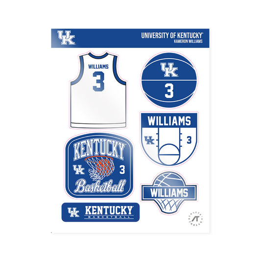 Kentucky - NCAA Men's Basketball : Kameron Williams - Sticker Sheet-0
