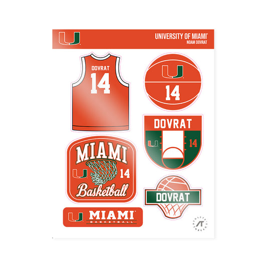Miami - NCAA Men's Basketball : Noam Dovrat - Sticker Sheet-0