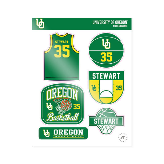 Oregon - NCAA Men's Basketball : Miles Stewart - Sticker Sheet-0