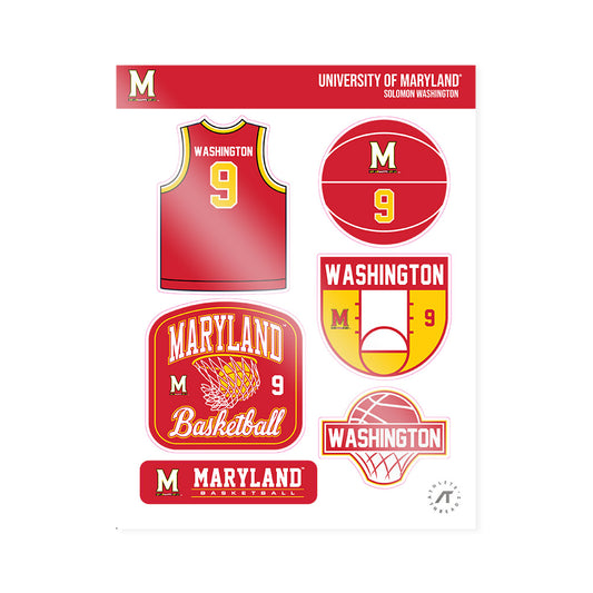 Maryland - NCAA Men's Basketball : Solomon Washington - Sticker Sheet-0