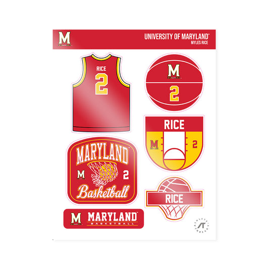 Maryland - NCAA Men's Basketball : Myles Rice - Sticker Sheet-0