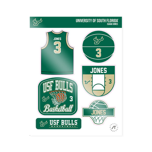 USF - NCAA Men's Basketball : Isaiah Jones - Sticker Sheet-0