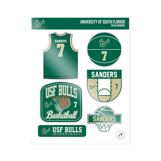 USF - NCAA Men's Basketball : Caleb Sanders - Sticker Sheet-0