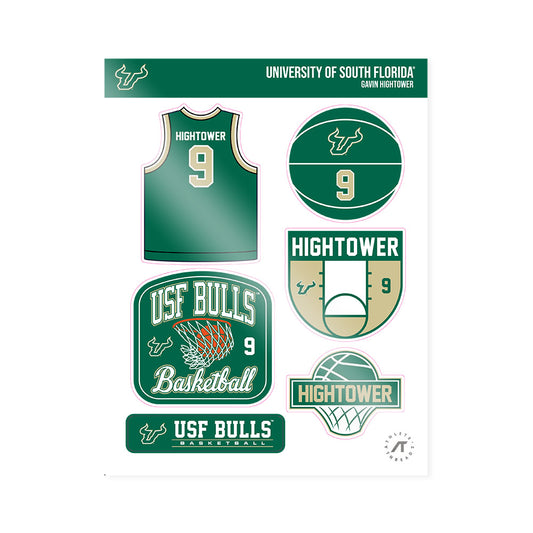 USF - NCAA Men's Basketball : Gavin Hightower - Sticker Sheet-0