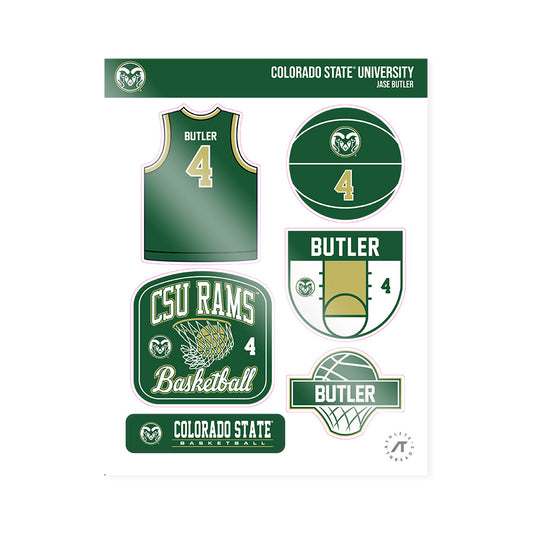 Colorado State - NCAA Men's Basketball : Jase Butler - Sticker Sheet-0