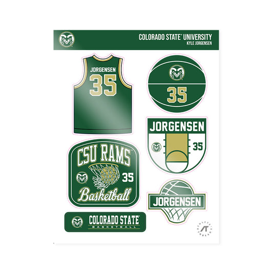 Colorado State - NCAA Men's Basketball : Kyle Jorgensen - Sticker Sheet-0