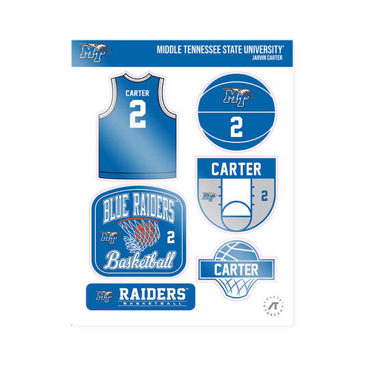 MTSU - NCAA Men's Basketball : Jahvin Carter - Sticker Sheet-0