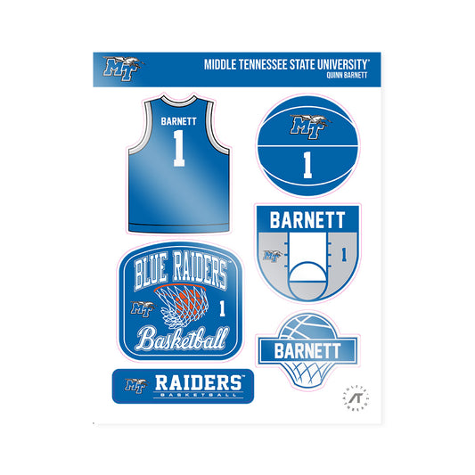 MTSU - NCAA Men's Basketball : Quinn Barnett - Sticker Sheet-0