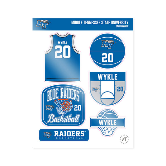 MTSU - NCAA Men's Basketball : Savon Wykle - Sticker Sheet-0