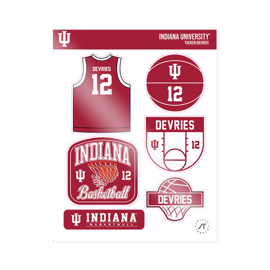 Indiana - NCAA Men's Basketball : Tucker DeVries - Sticker Sheet-0