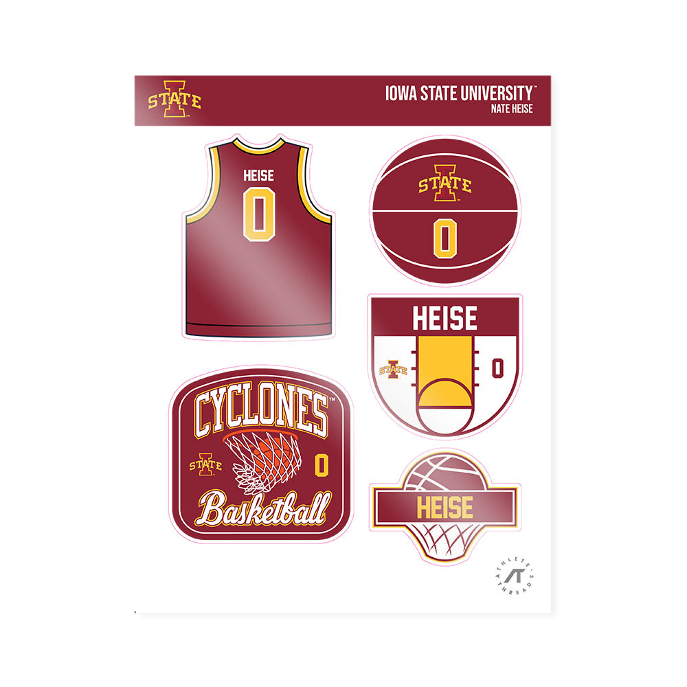 Iowa State - NCAA Men's Basketball : Nate Heise - Sticker Sheet-0