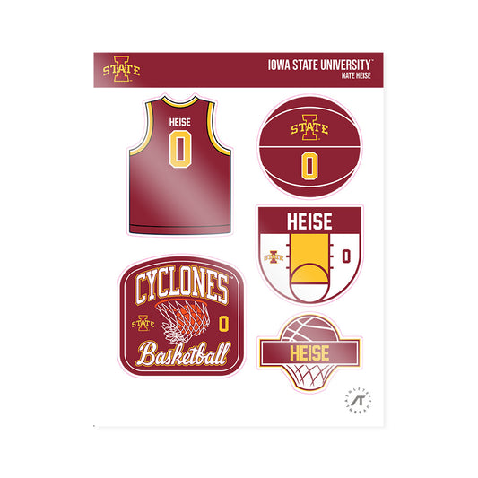 Iowa State - NCAA Men's Basketball : Nate Heise - Sticker Sheet-0
