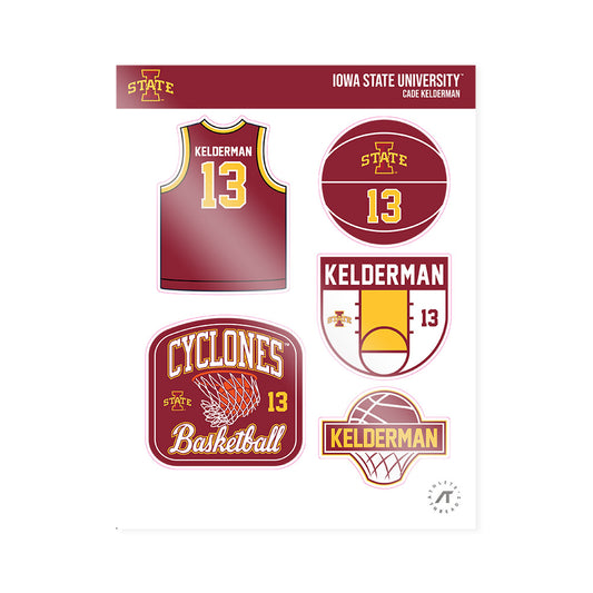 Iowa State - NCAA Men's Basketball : Cade Kelderman - Sticker Sheet-0