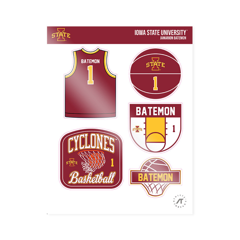 Iowa State - NCAA Men's Basketball : Jamarion Batemon - Sticker Sheet-0