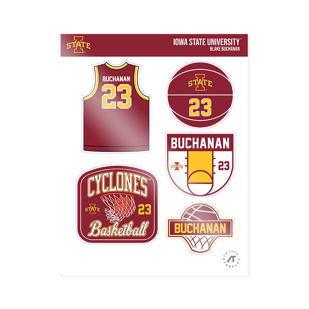 Iowa State - NCAA Men's Basketball : Blake Buchanan - Sticker Sheet-0