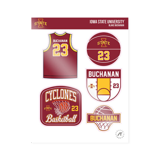 Iowa State - NCAA Men's Basketball : Blake Buchanan - Sticker Sheet-0