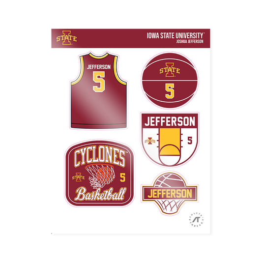 Iowa State - NCAA Men's Basketball : Joshua Jefferson - Sticker Sheet-0
