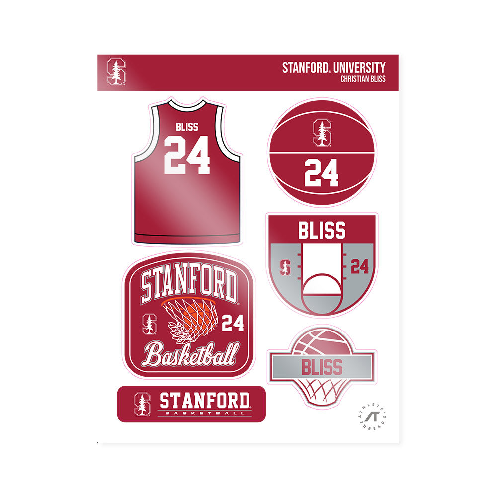 Stanford - NCAA Men's Basketball : Christian Bliss - Sticker Sheet-0