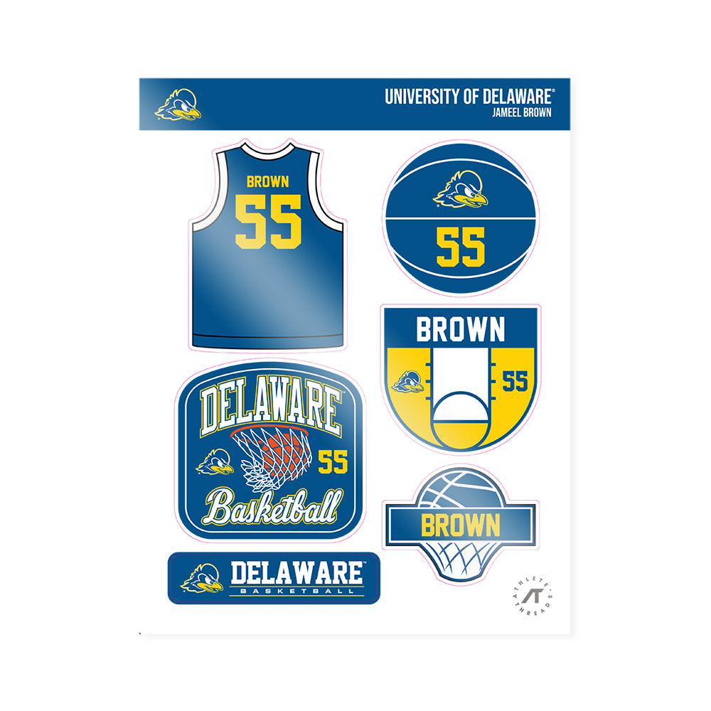 Delaware - NCAA Men's Basketball : Jameel Brown - Sticker Sheet-0
