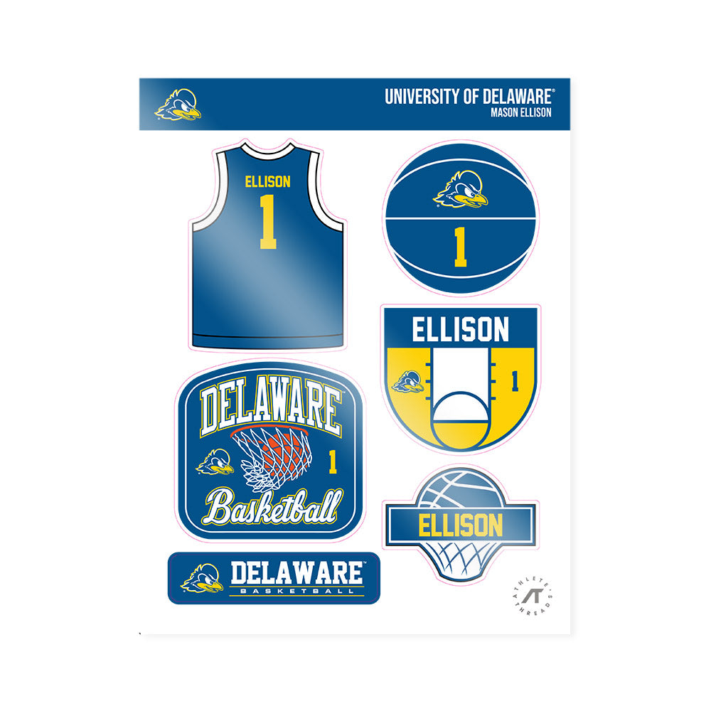 Delaware - NCAA Men's Basketball : Mason Ellison - Sticker Sheet-0