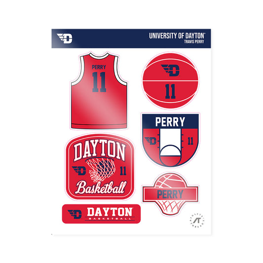 Dayton - NCAA Men's Basketball : Travis Perry - Sticker Sheet-0