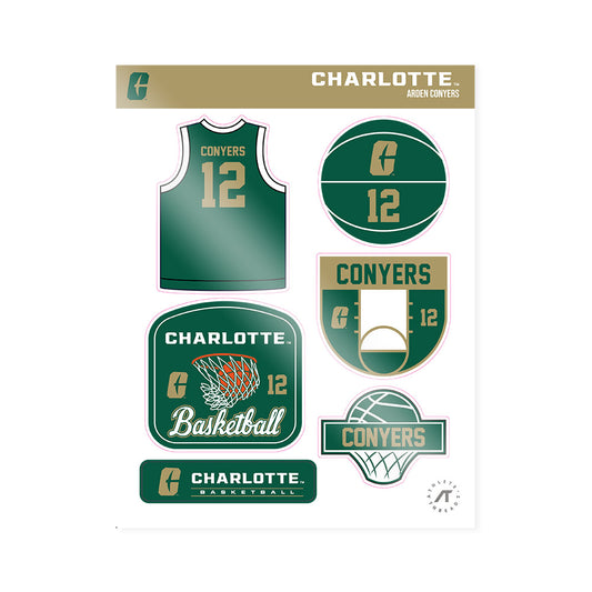 UNC Charlotte - NCAA Men's Basketball : Arden Conyers - Sticker Sheet-0