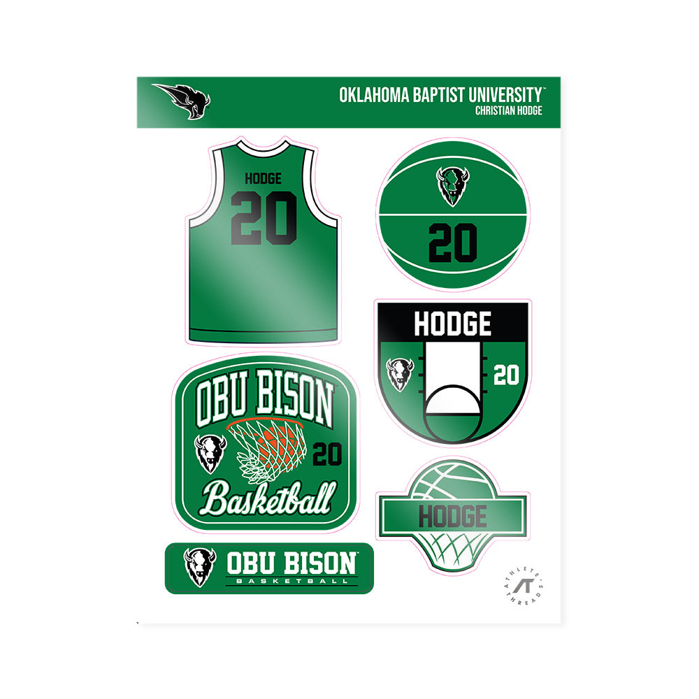 OKBU - NCAA Men's Basketball : Christian Hodge - Sticker Sheet-0
