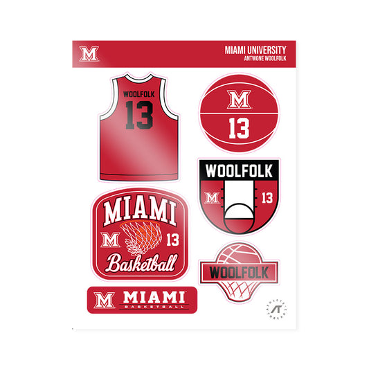 Miami of Ohio - NCAA Men's Basketball : Antwone Woolfolk - Sticker Sheet-0