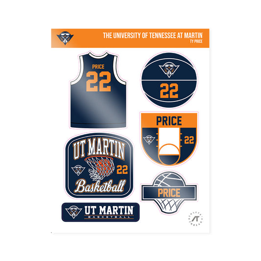 UT Martin - NCAA Men's Basketball : Ty Price - Sticker Sheet-0