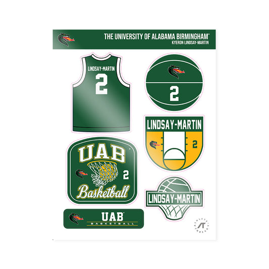 UAB - NCAA Men's Basketball : Kyeron Lindsay-Martin - Sticker Sheet-0
