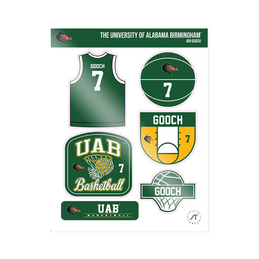 UAB - NCAA Men's Basketball : Ari Gooch - Sticker Sheet-0
