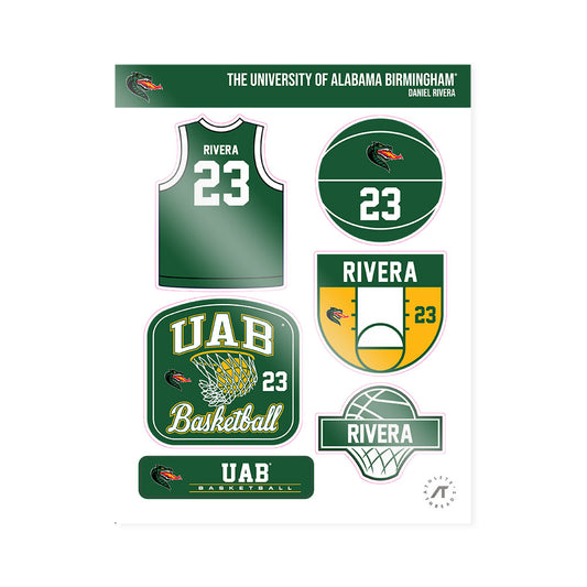 UAB - NCAA Men's Basketball : Daniel Rivera - Sticker Sheet-0