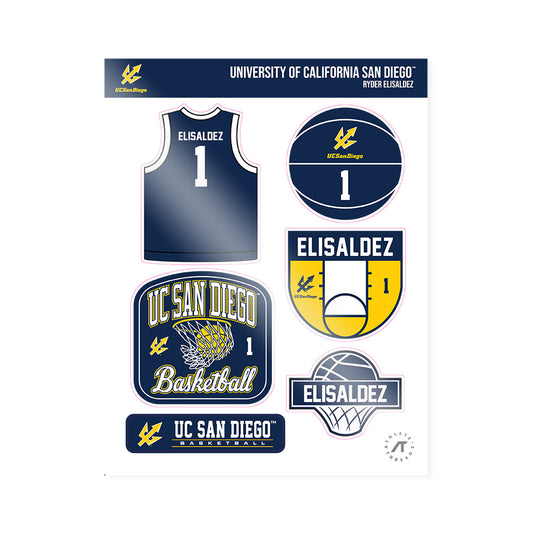 UCSD - NCAA Men's Basketball : Ryder Elisaldez - Sticker Sheet-0